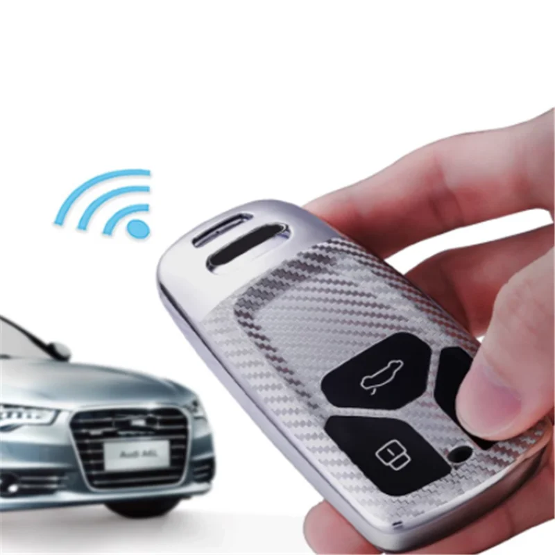 

TPU Carbon Fiber Pattern Car Key Case For Audi A4 B9 Q5 Q7 TT TTS 8S 2016 2017 Car Smart Remote Car Styling Interior Accessories