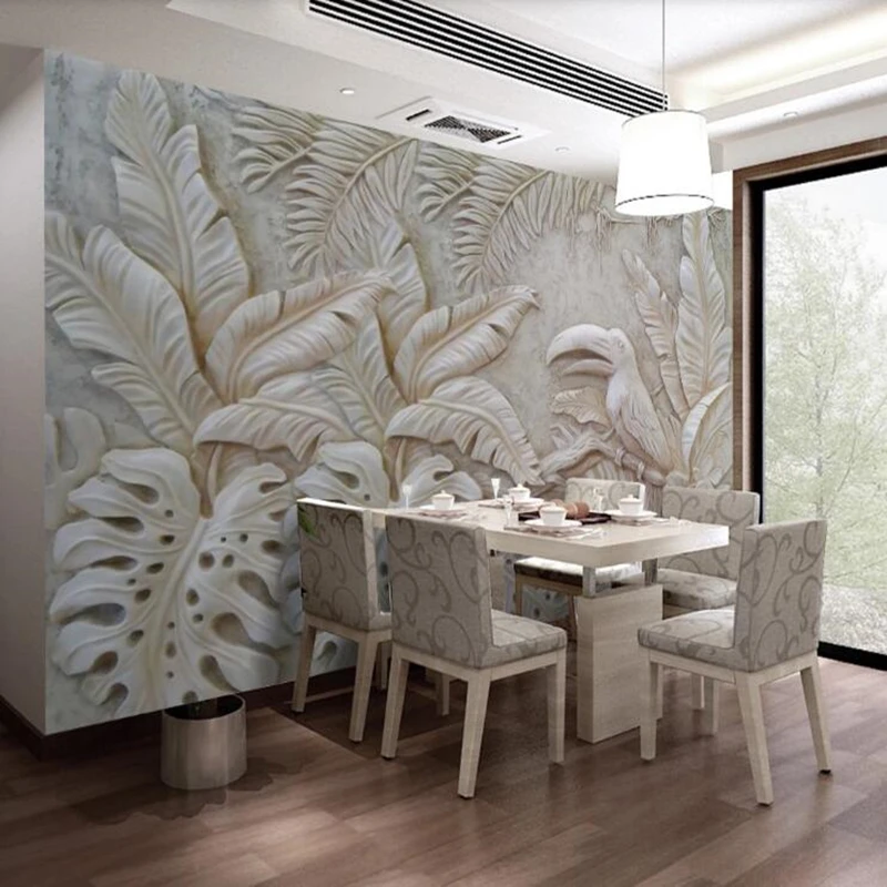 

Papel de pared Embossed Tropical rainforest toucan mural for living room bedroo,living room bedroom wall papers home decor mural