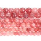 Бусины из натурального камня, клубничный кристалл, круглые свободные бусины для изготовления ювелирных изделий, браслетов, ожерелий, аксессуаров, бусины 6810 мм