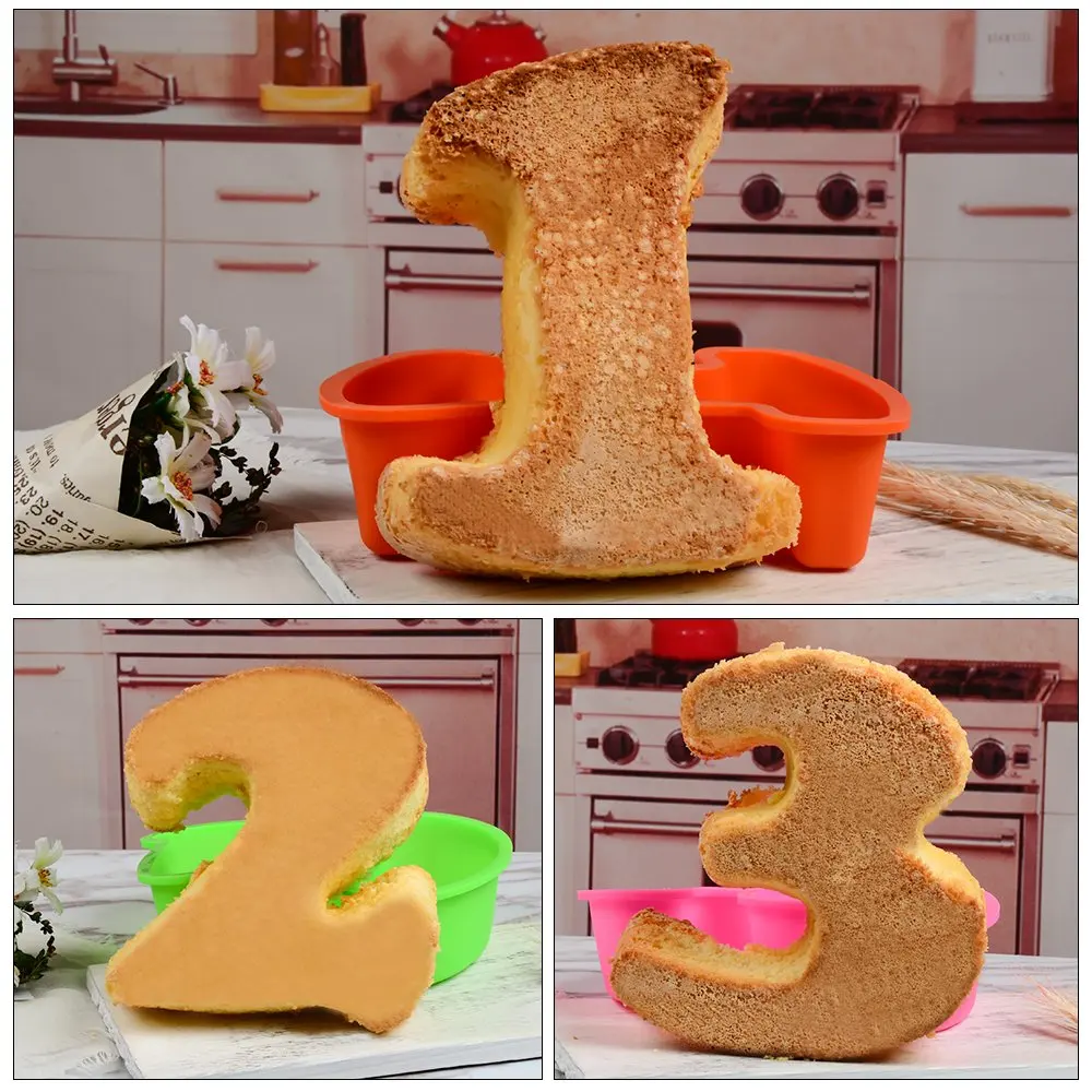 Силиконовая форма для тортов 0-8 цифр шоколадные формы выпечки посуда