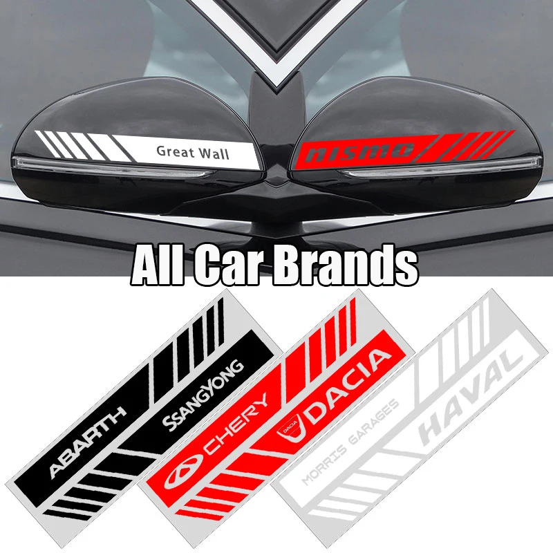 

2pcs Car Styling Rearview Mirror Stickers Auto Decorative Strip for Dacia Duster Logan Sandero Lodgy Dokker 2021 Car Accessories