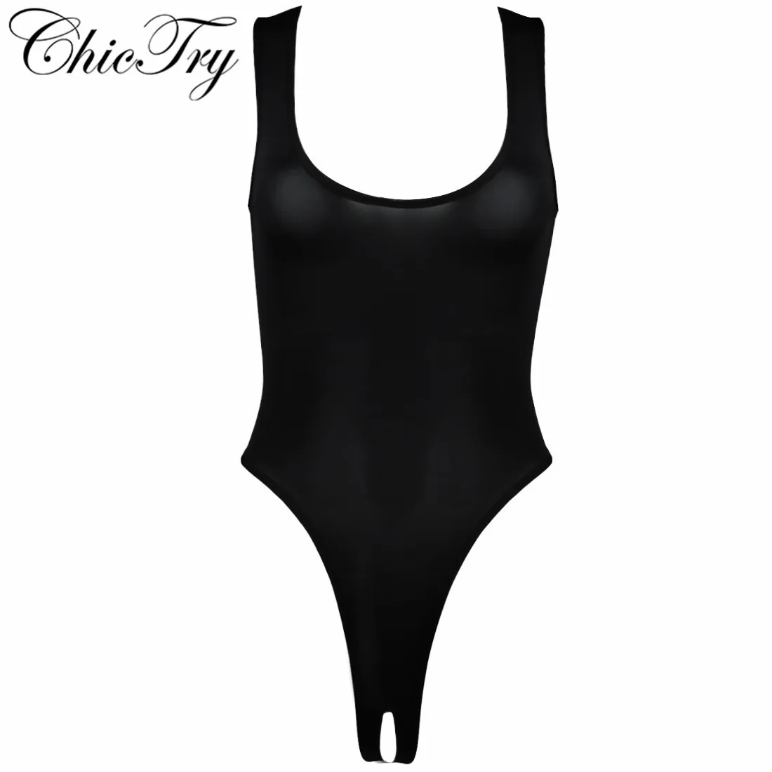 Женские короткие Femme Сисси экзотические боди стрейч без рукавов с высоким