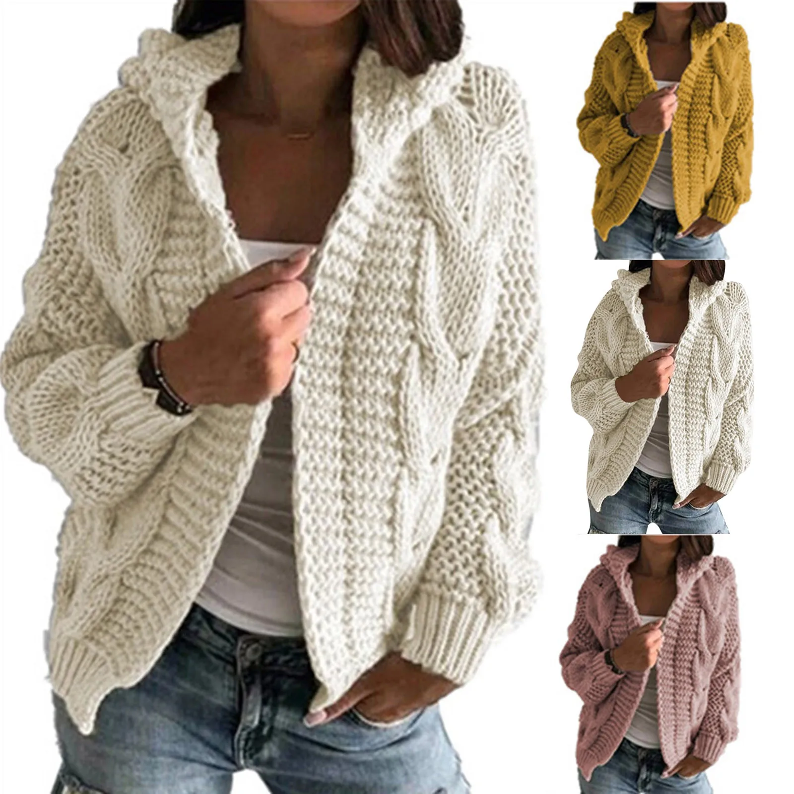 

Women Knitted Cardigans Sweater Fashion Autumn Long Sleeve Loose Coat Casual Solid Female Tops Women's Cardigan куртка chaquetas