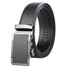 Ремень мужской кожаный с автоматической пряжкой, люксовый модный регулируемый пояс