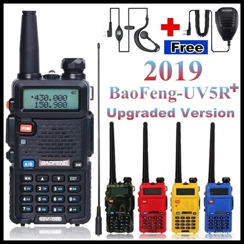 BaoFeng UV 5R Plus двухстороннее радио Walkie Talkie 5 Вт 128CH VHF UHF двухдиапазонный (Бесплатные