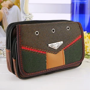 Мужская поясная сумка на мобильный телефон, мужской чехол, круглый кошелек на молнии, водонепроницаемая сумка хорошего качества, повседневные поясные сумки