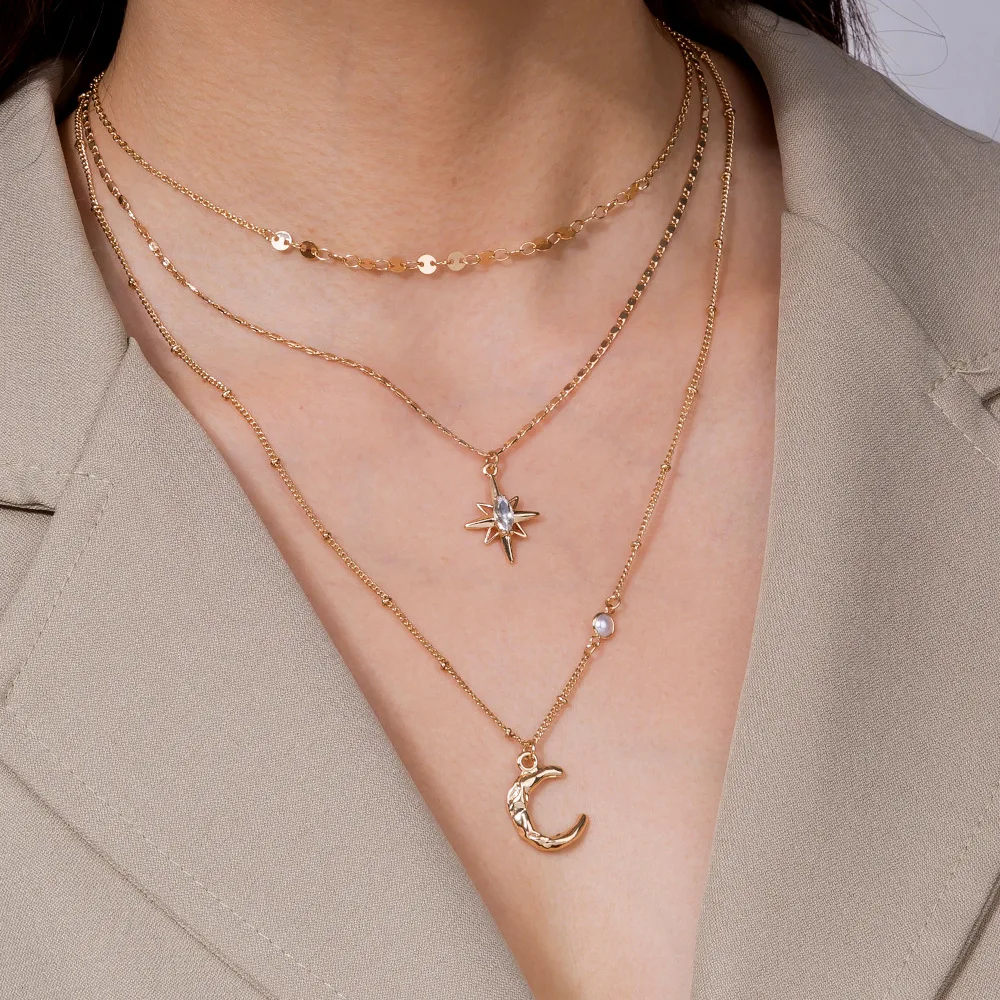 

Hot Fashion Multilayer Necklace For Women Personality Butterfly Pearl Gold Chain Women's Necklaces Alloy Jewelry Gift Wholesale