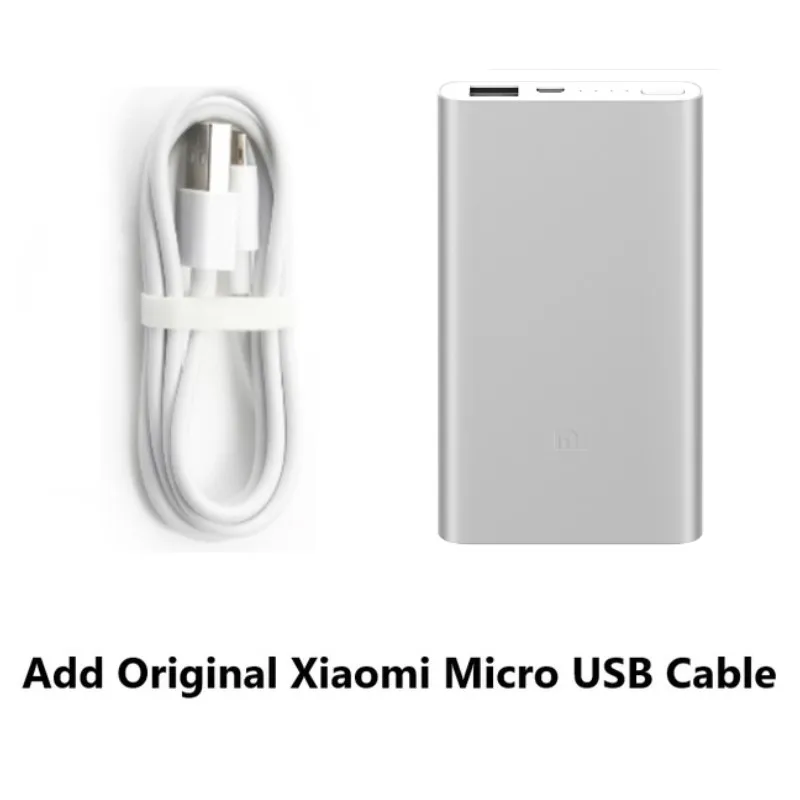 Xiao mi power Bank 2 5000 мАч PLM10ZM mi power bank 5000 Портативная зарядка Внешняя батарея повербанк - Цвет: Add Micro USB Cable