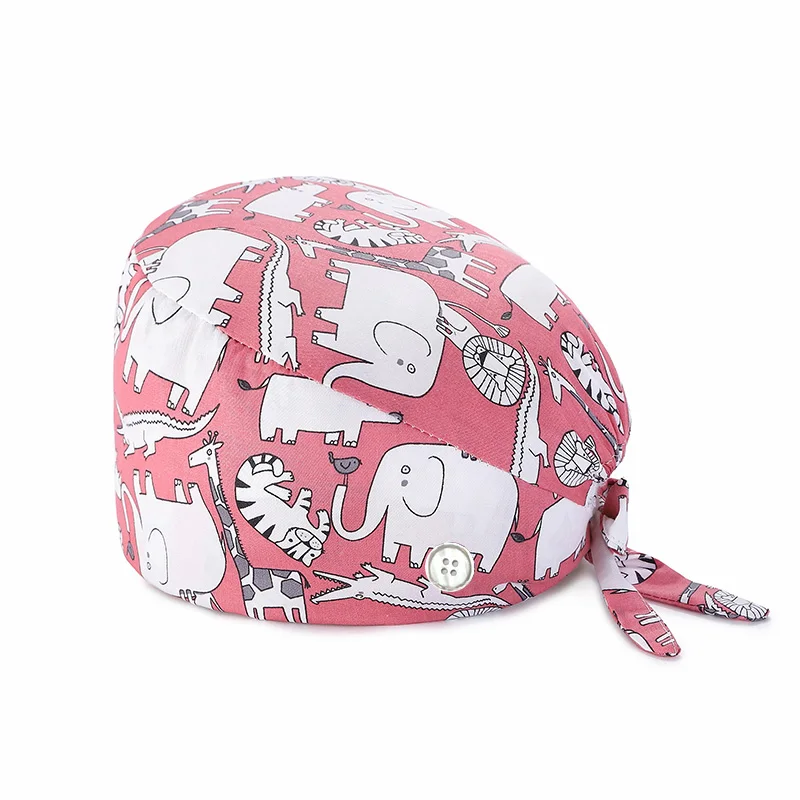 Unisex Cotton Scrub Cap Dentist Women Men Cartoon Anime Printing Pet Veterinary Beauty Pharmacy Lab Work Button | Тематическая