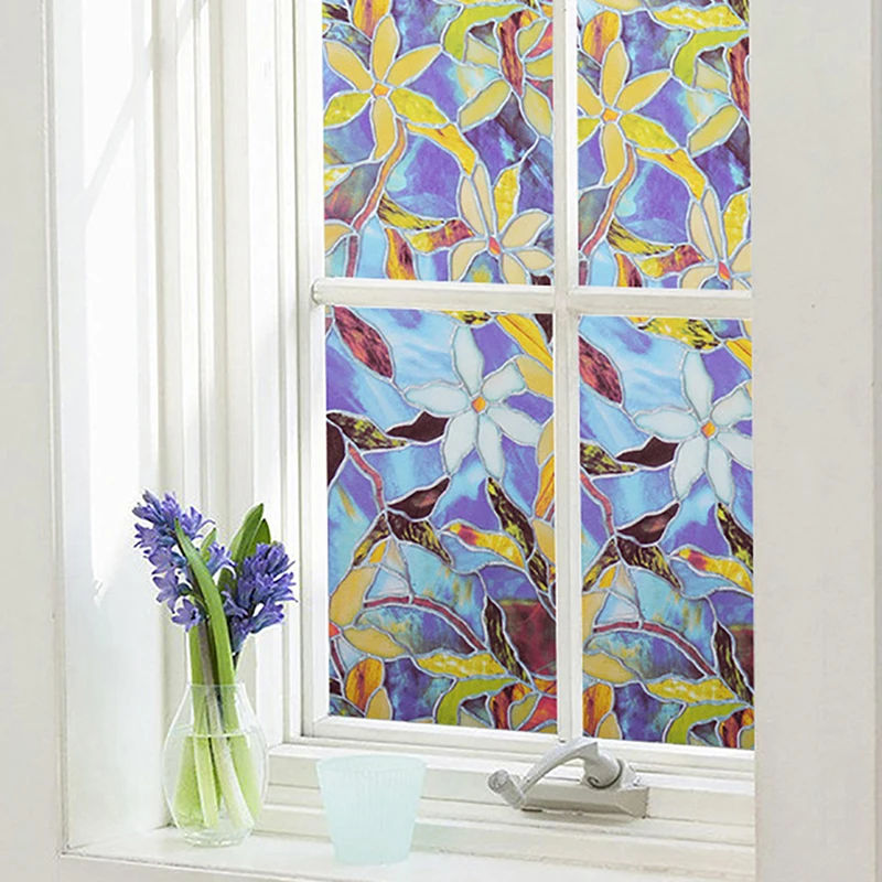 Витражная плёнка на стекла окна конфиденциальность статическое прилипание