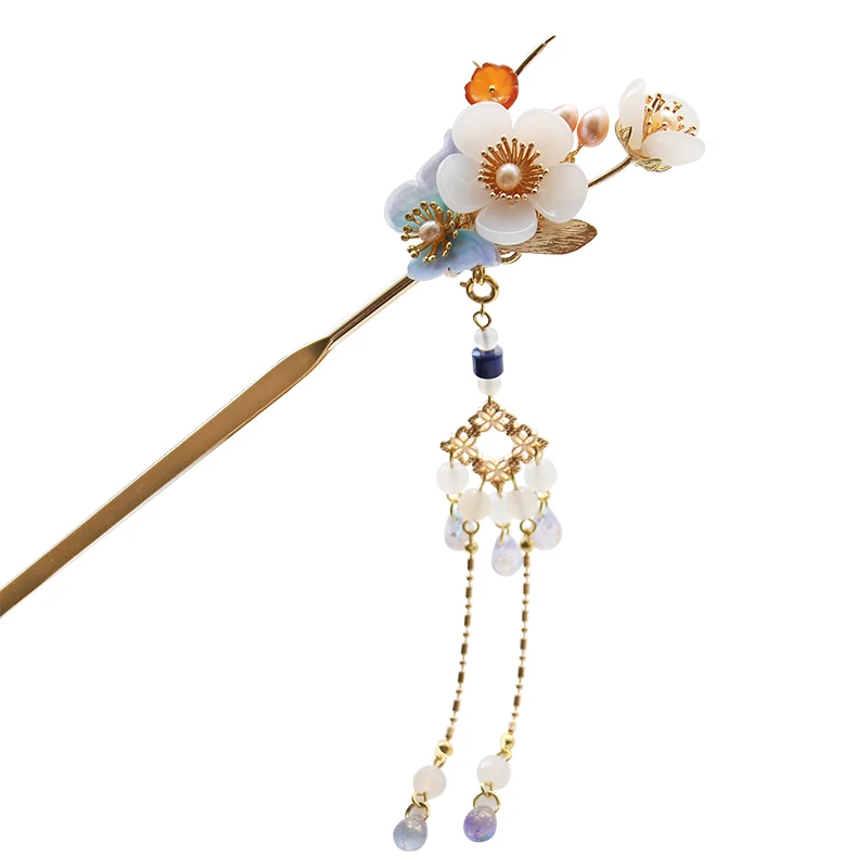 

Classical Up-do Hairpin Chinese Clothing Accessories Super Fairy Fresh Flat Hairpin Hairpin Tassels Hairpin