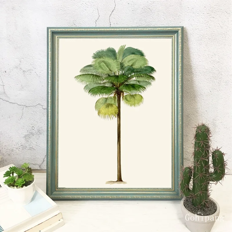 Tropical Palm Tree Vintage Illustrations Posters and Prints Trees Botanical Wall Art Canvas Painting Pictures Home Decor | Дом и сад