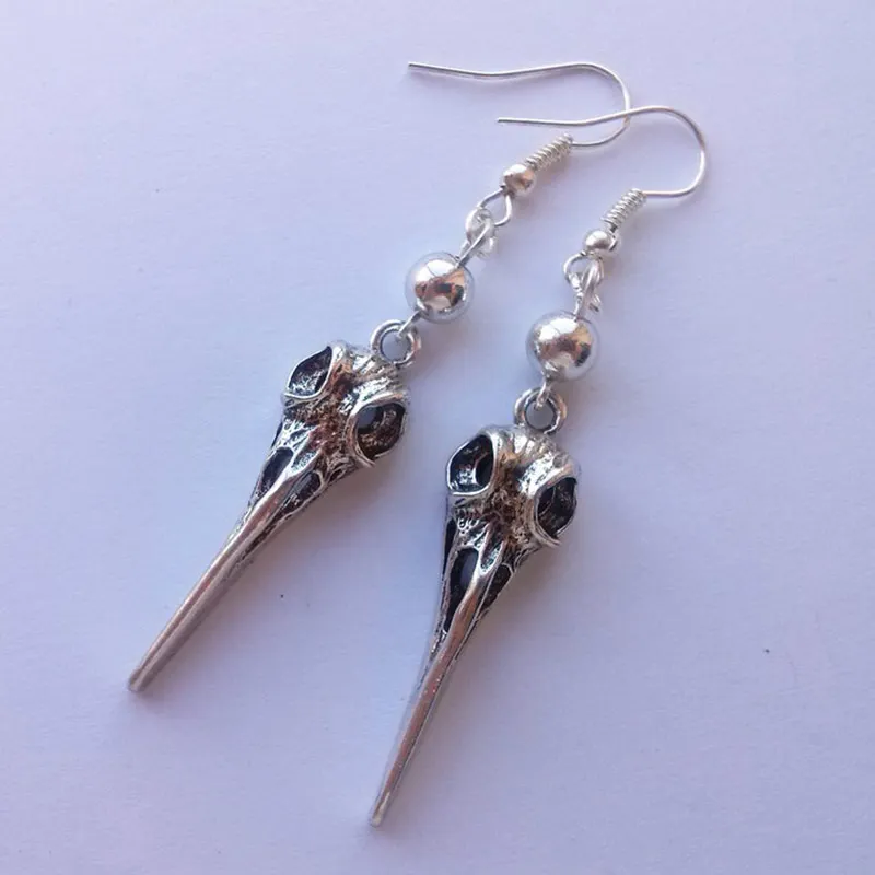 

Bird Skull Earrings, Gothic Jewelry, Gifts for Her, for Him, Goth Earrings, Punk Earrings, Bird Earrings