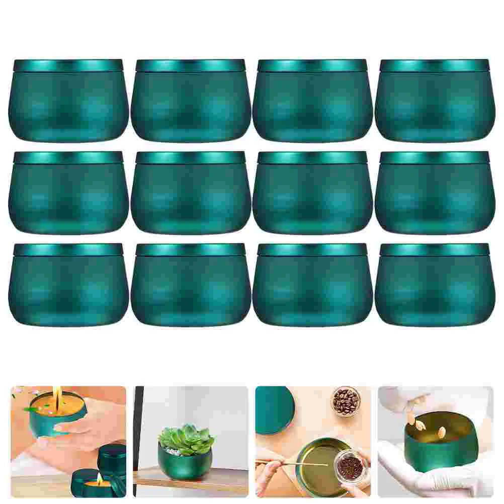 

12pcs Storage Tinplate Jars Tea Cans Sundries Round Storage Can Jewelry Holder