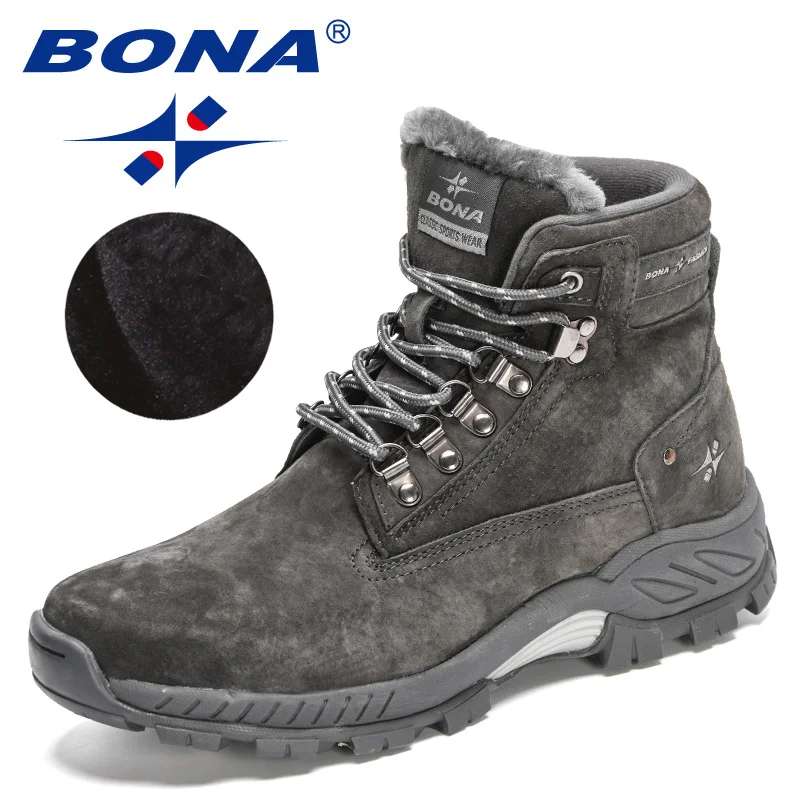 

BONA 2022 New Designers Suede Comfortable Fashion Casual Ankle Boots Men Trendy Plush Boot Man High Top Non-slip Boot Mansculino