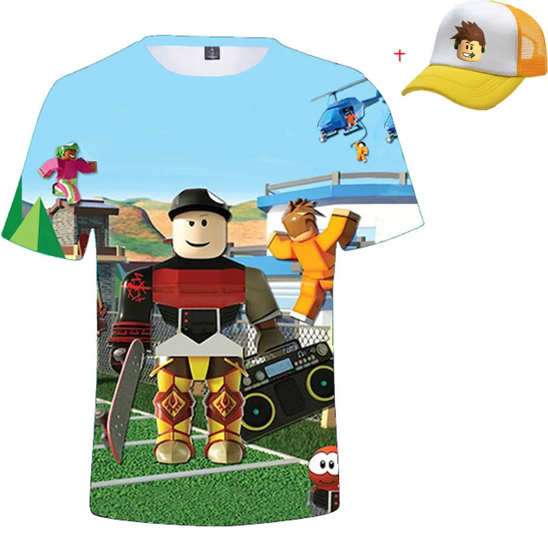 

New Children Robloxing Cosplay T-shirt Pullover Leisure Fashion Kids Girls Tops Christmas Gift 2021 Summer Clothes For Kids