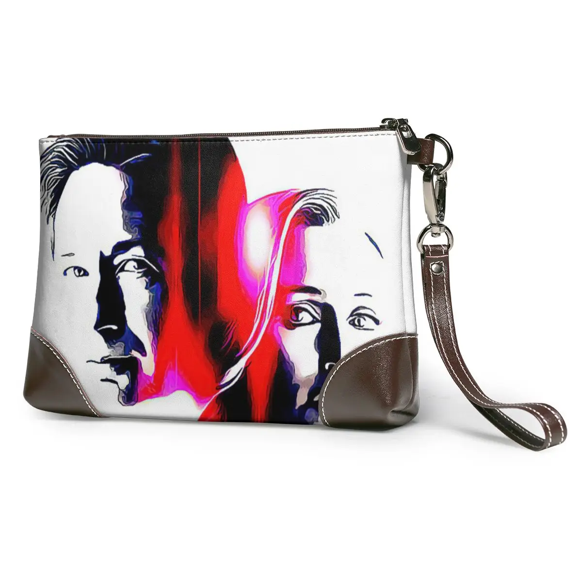 

X Files Clutch Bag Luxury Leather Clutch Purse Business Zipper Design Wallet