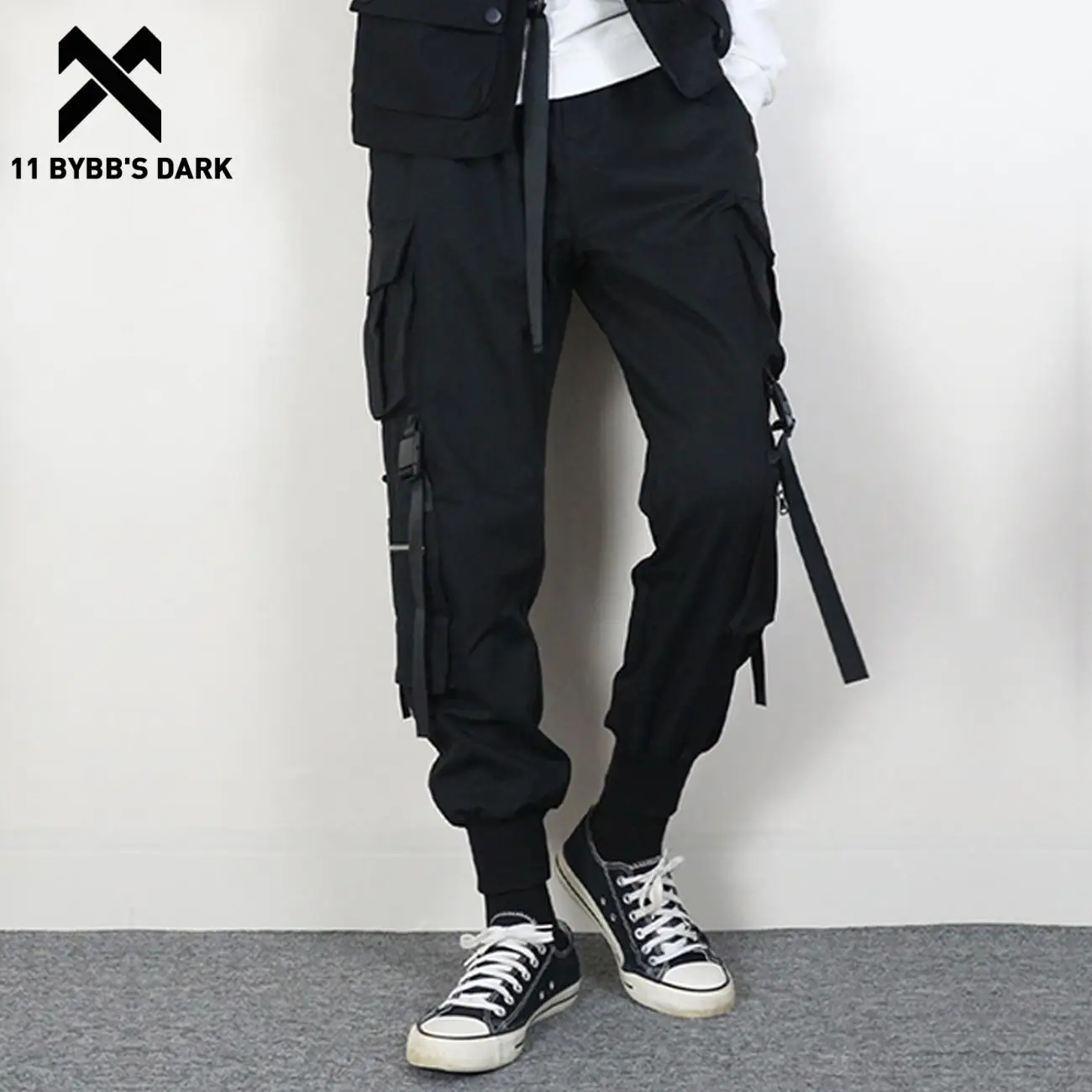 

Джоггеры мужские с лентами и карманами, в стиле Харадзюку