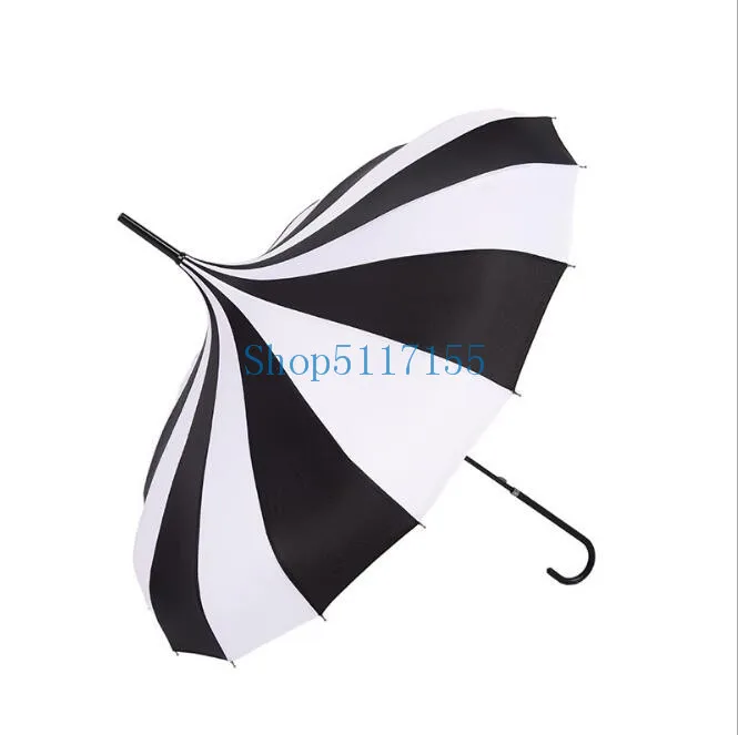 

100 шт. Бесплатная доставка черно-белый дизайн зонт принцессы Королевский солнце женский зонтик с длинной ручкой Рождественский подарок