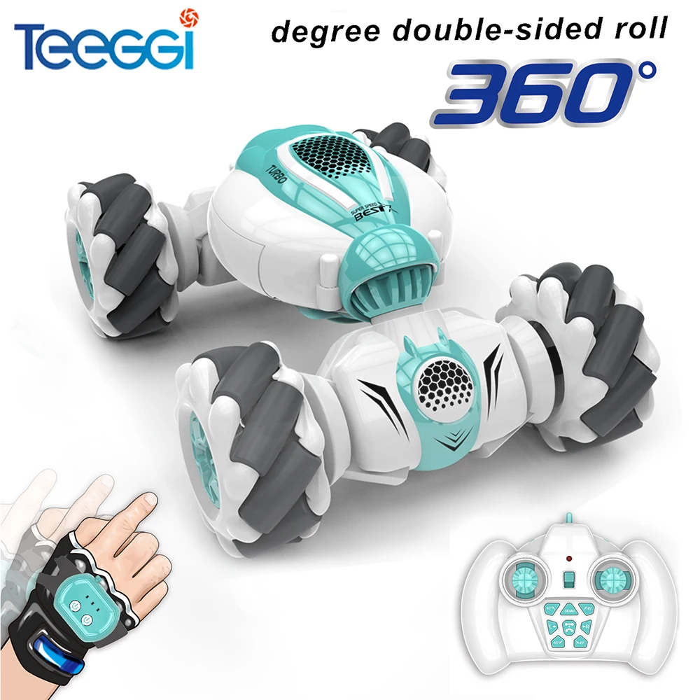 Teeggi-coche acrob&aacute;tico teledirigido S-012, coche acrob&aacute;tico teledirigido de 2,4G, acrob&aacute;tico de derrape, inducci&oacute;n de gestos, giro de 360 grados, juguete para regalo-0