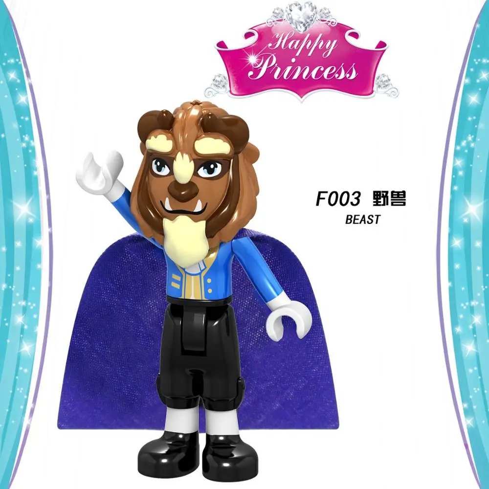 8 шт. F002-009 совместимы с Legoingly girl beauty and the Beast Anna Aisha детский подарок игра в мозги