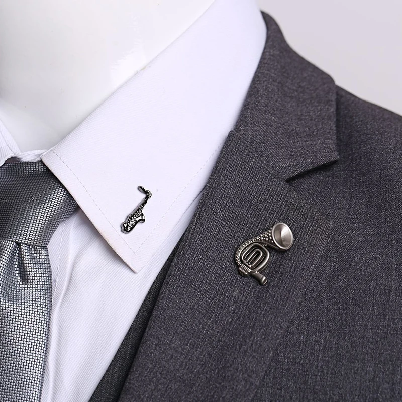 Брошь в виде музыкальных нот саксофона инструмент брошь из тонкого сплава