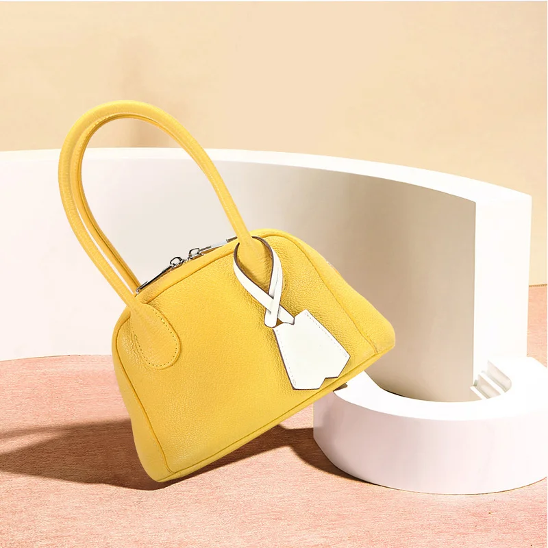 

Women's bag 2021 new simple shell head layer sheepskin handbag niche Korean fashion One Shoulder Messenger Bag