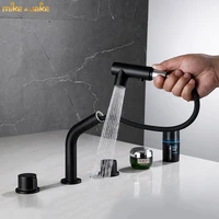 black pull out basin mixer brass pull out widespread black faucet deck mounted bath shower pull off bath faucet tap