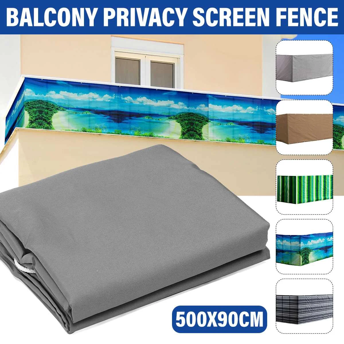 

500x90cm Deck Balcony Privacy Screen Sunshade Net Canopy Cover Gardening Waterproof Cover Summer Fence Outdoor Awning Shelter