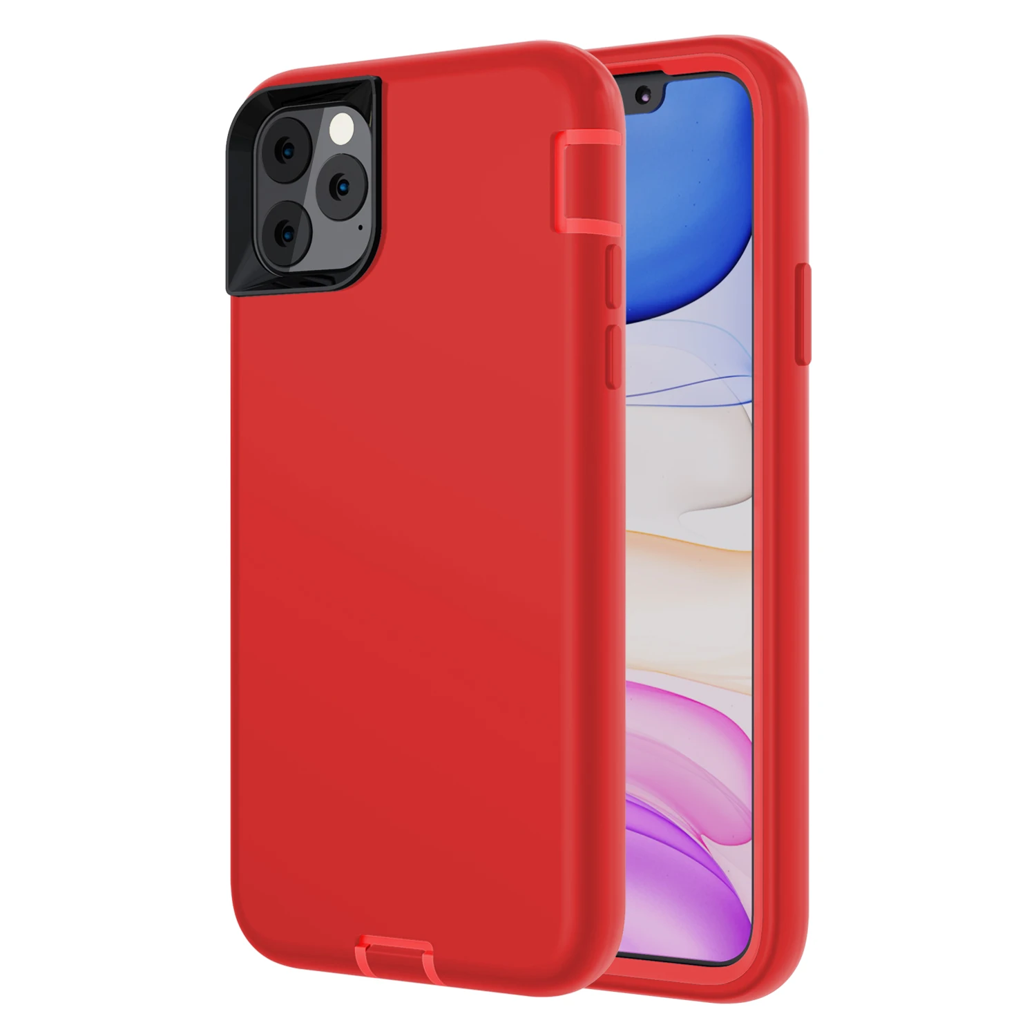 

Fashionable Mobile Phone Case For iPhone 11ProMax Three-in-one Drop-proof And Three-proof Liquid Silicone XR XS X 7 8Plus Maiden