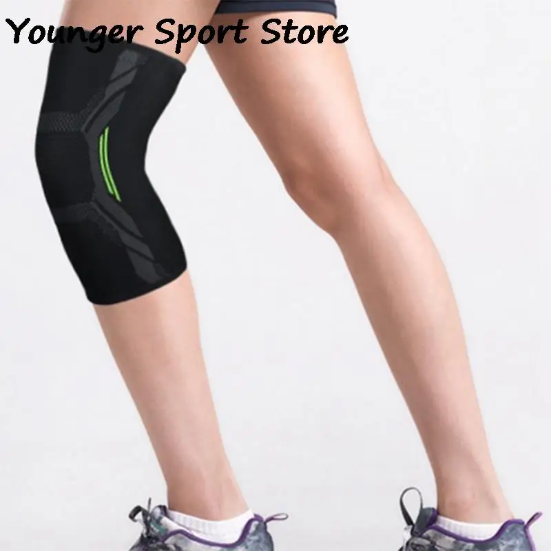 

1 шт. спортивный наколенник, Компрессионные Рукава, рельефная эластичная повязка на колено для бега, фитнеса, мужские и женские наколенники