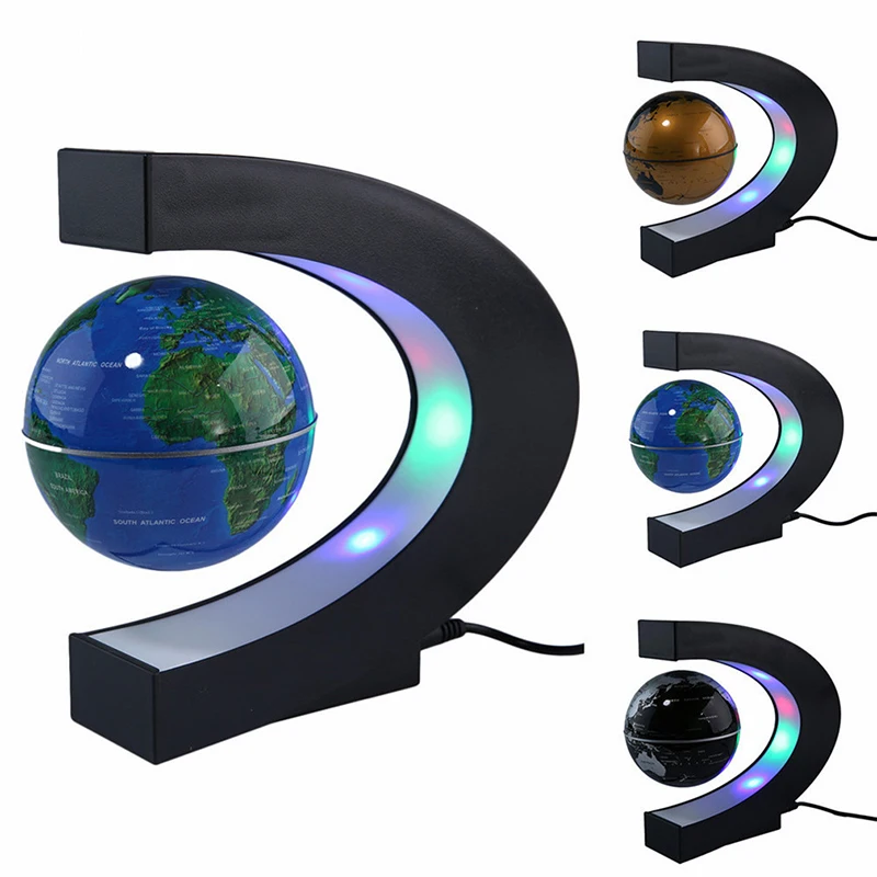 floating magnetic levitation globe led world map electronic antigravity lamp can be used as home office desk decoration free global shipping
