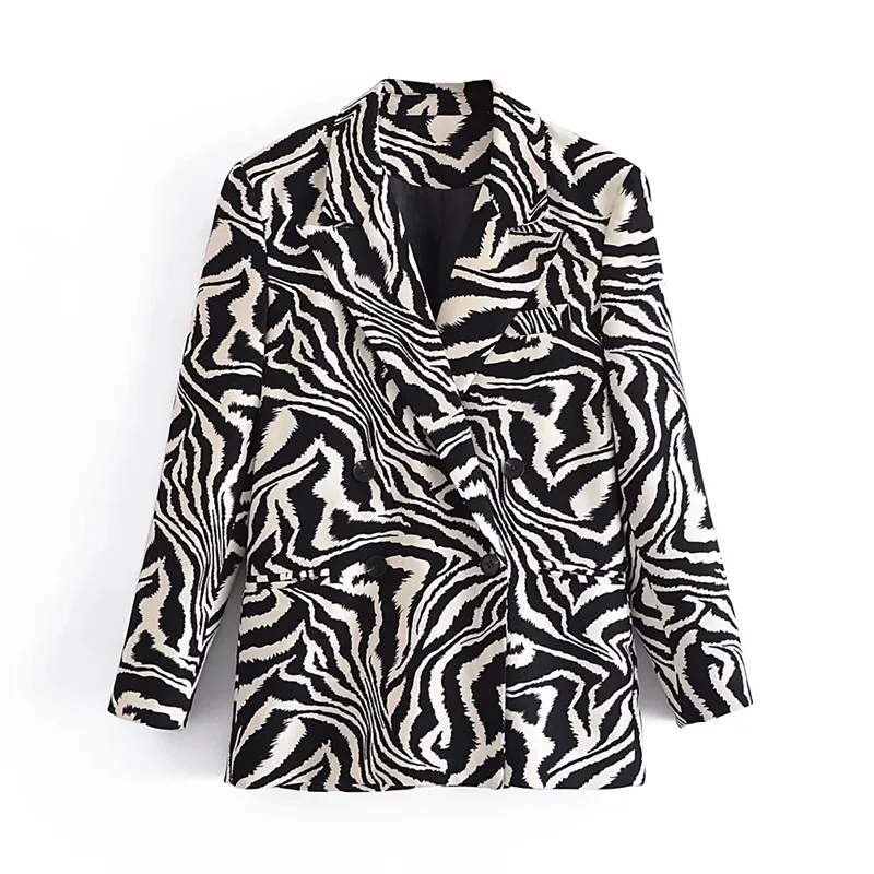 

Merodi Girls Fashion Zebra Striped Print Spring Autumn Long Jackets Womens Casual Long Sleeve Double Pockets Loose Outwear Chic