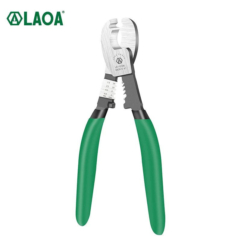 

LAOA Cable Cutters CR-V Steel Wire Stripper with Stripping Function Bolt Cutting Electrician Scissors Anti-Slip Handle Hand Tool