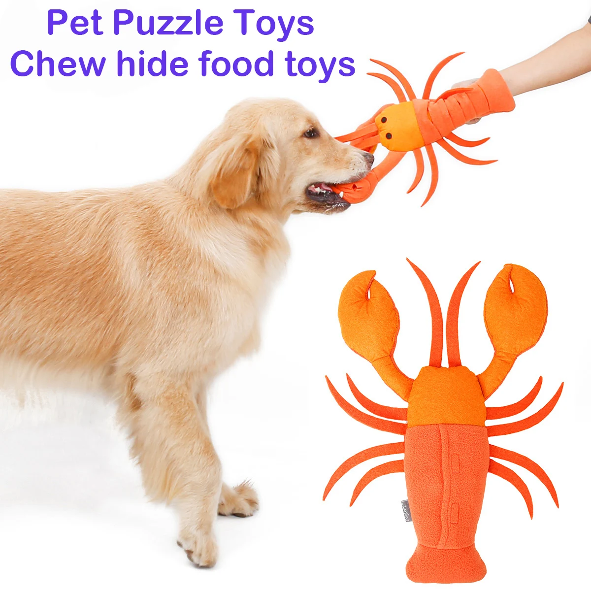 

IQ Training Snuffle Feeding Chewing Pet Toys Lobster Design Seafood Plush Dog Toy