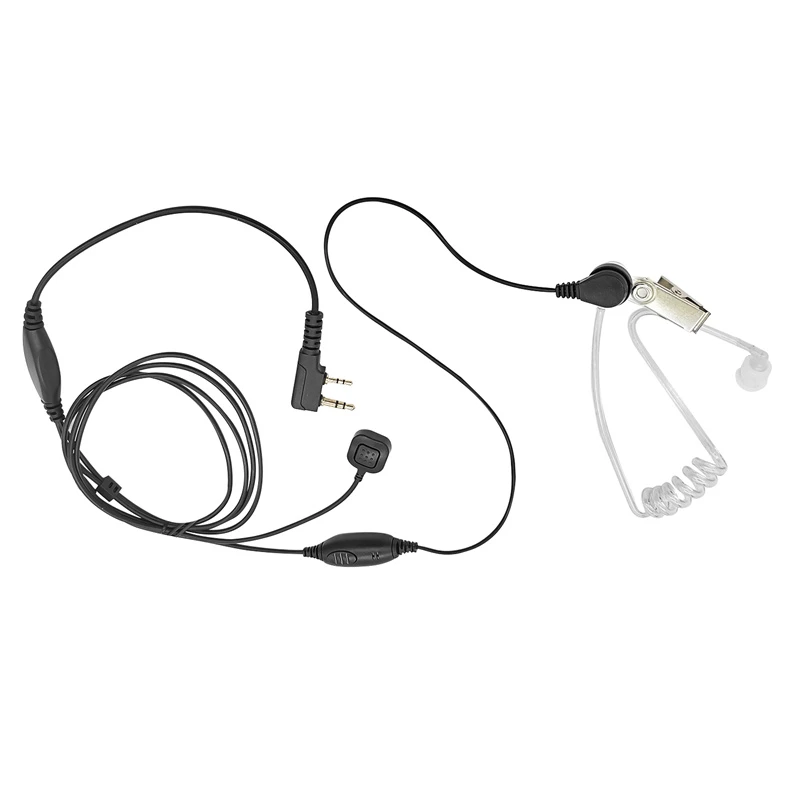 

2 Pin Noise Reduction VOX Headset with Finger PTT Covert Walkie Talkie Acoustic Tube Earpiece Compatible for Baofeng Kenwood