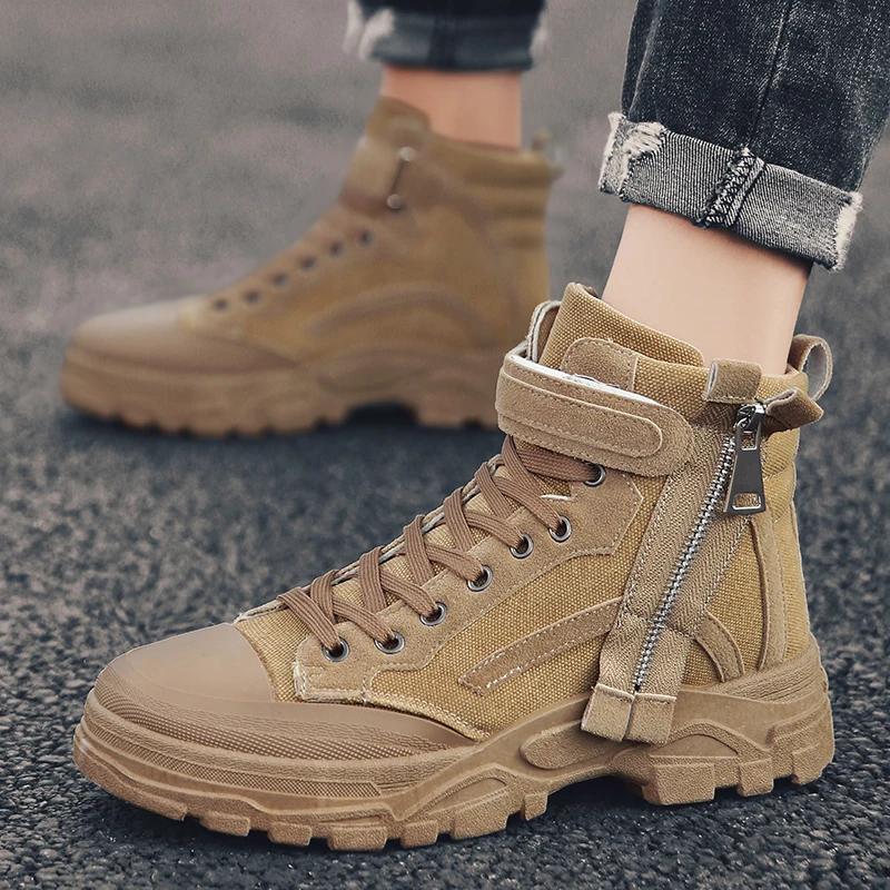 

New Winter Warm Boots Leather Mens Ankle Boot with Zipper Men's Military Boot Male Shoes Safety Work Boots Army Boot *18867