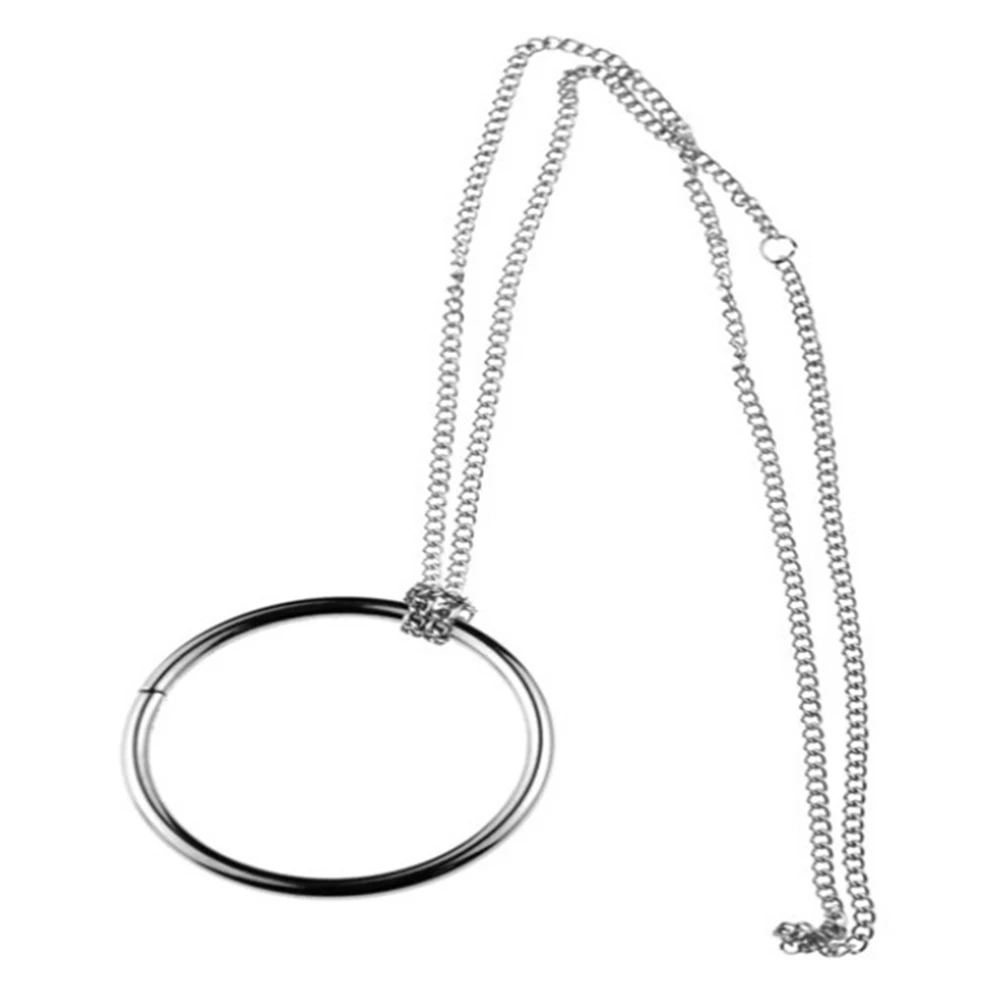 

1PCS Steel Ring And Chain Cool Trick Props Metal Knot Ring On Chain Game Show Play Gift Kids ToyS For Children