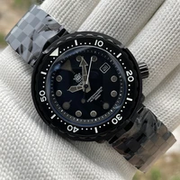 steeldive brand sd1975xt sapphire glass 47 5mm pvd black case 30atm waterproof nh35 automatic dive watch with black bracelet
