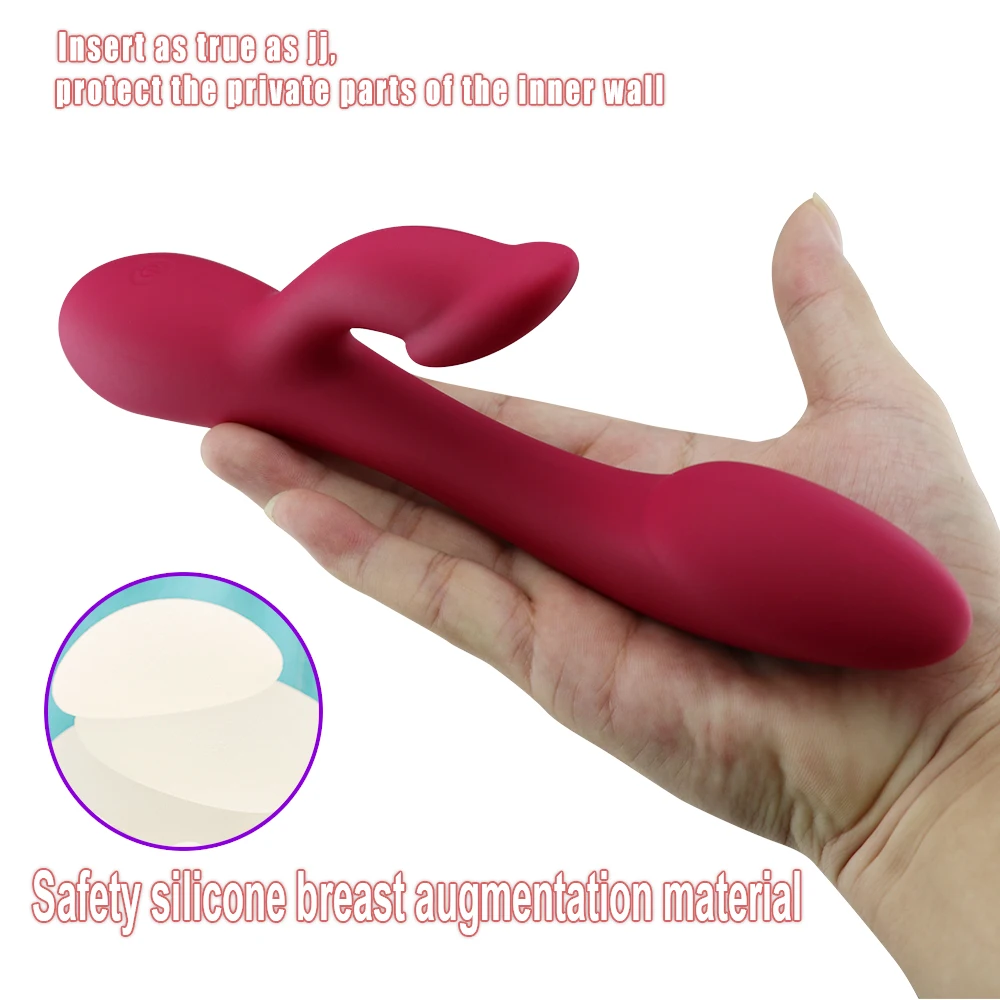 Мощный фаллоимитатор с кроликом вибратор супер мягкий силикон двойной мотор