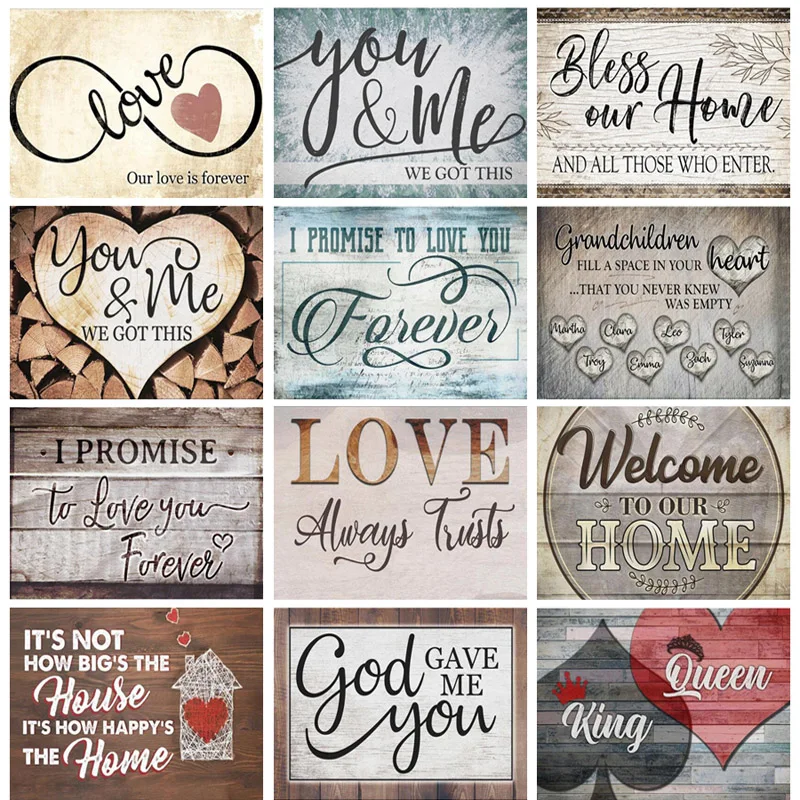

Home Decor Full Drill Cross Stitch Diamond Painting 5D Diy Love Paradise House Rhinestone Mosaic Letter Diamond Embroidery