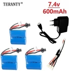 Оригинальный литий-ионный Аккумулятор 7,4 в 600 мАч + зарядное устройство для H100 H102 2 S 18350 7,4 В Аккумулятор для JJRC S1 S2 S3 S4 S5 высокоскоростная радиоуправляемая лодка