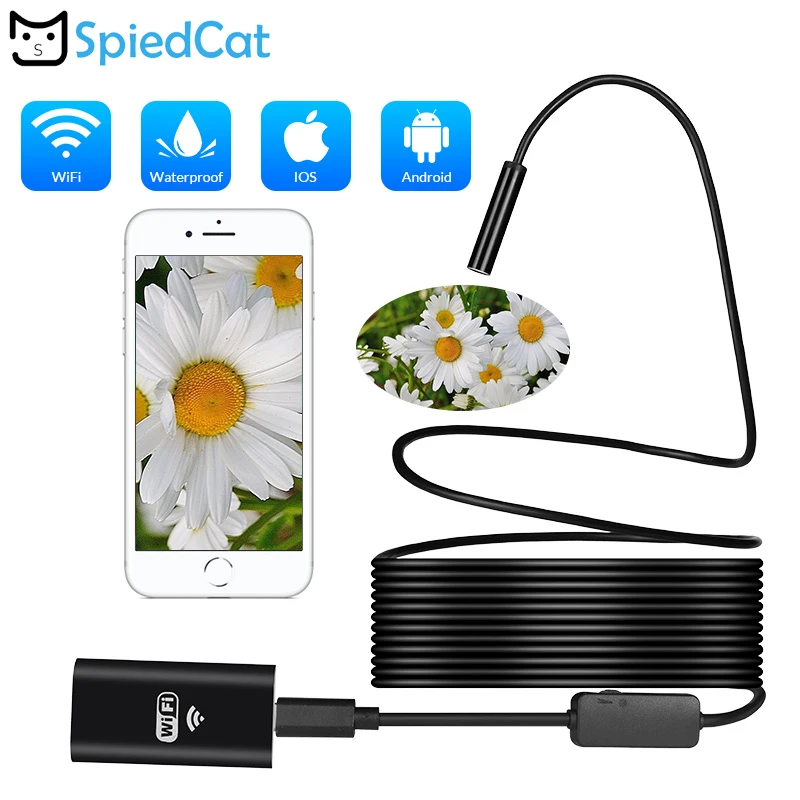 Камера Эндоскоп SPIED CAT 1/2/3 5/5/10 м с мягким кабелем Wi Fi объектив 8 мм