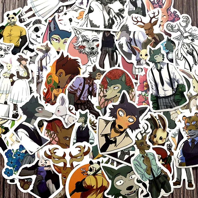 Наклейки BEASTARS водонепроницаемые 10/30/50 шт., наклейки для ноутбука, мотоцикла, багажа, сноуборда, холодильника, автомобиля