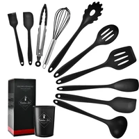 silicone kitchenware non stick cookware cooking tools spatula ladle egg beater shovel spoon soup kitchen utensil set 11pcs