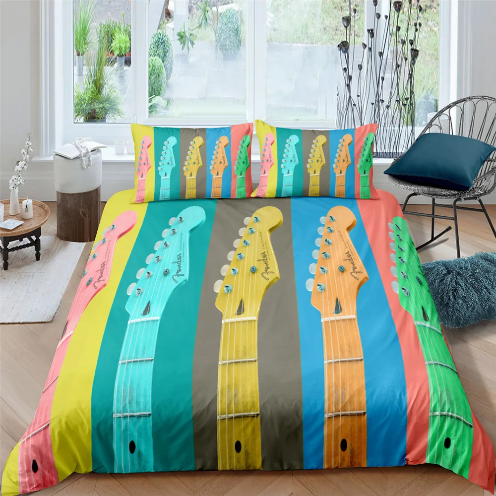 Music Bedding Set Note 240/220/135 Duvet Cover Twin King Queen Size Bed Cover Quilts Comforter Guitar No Sheet 2/3pcs Bed Sets