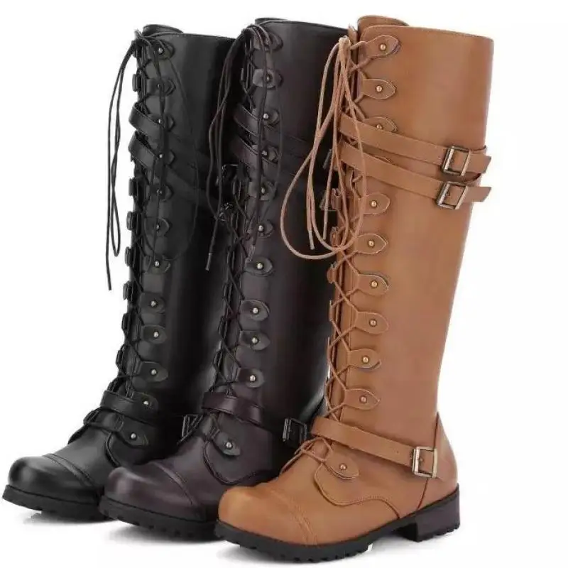 2021new Splicing Riding Boots Fashion Calf Mid-tube Boots Platform Wedges Ethnic Style Short Boots Casual Winter Women Shoes