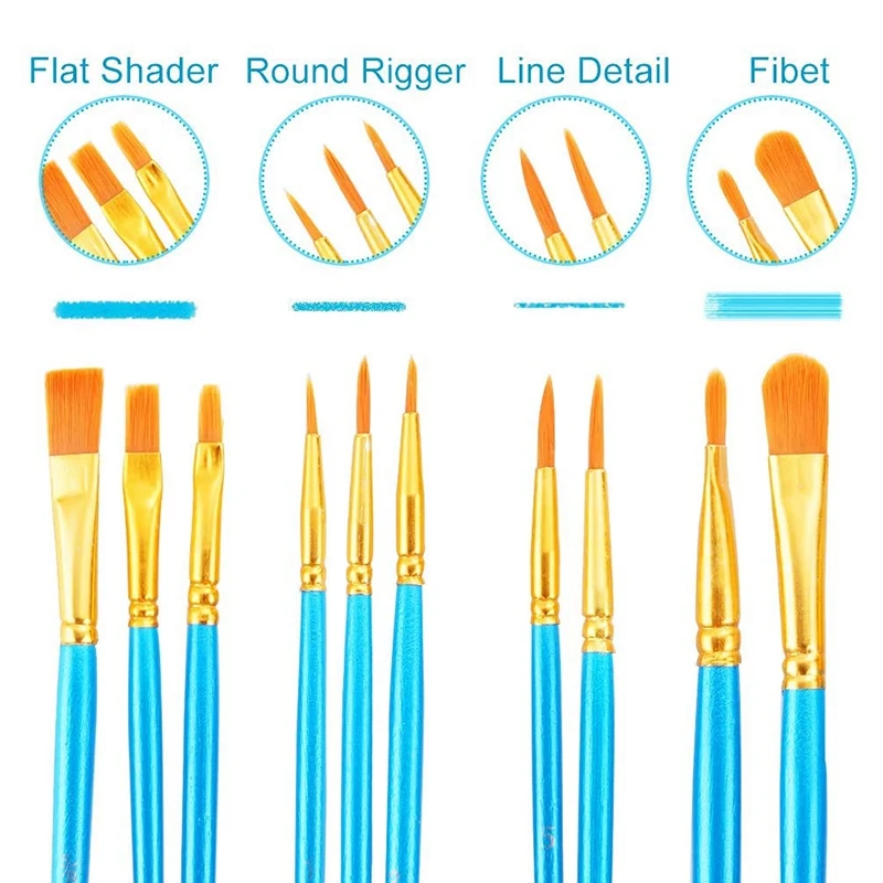 

20 Artist Brushes Suitable for Watercolor Paintings Facial Nail Art Blue and Black