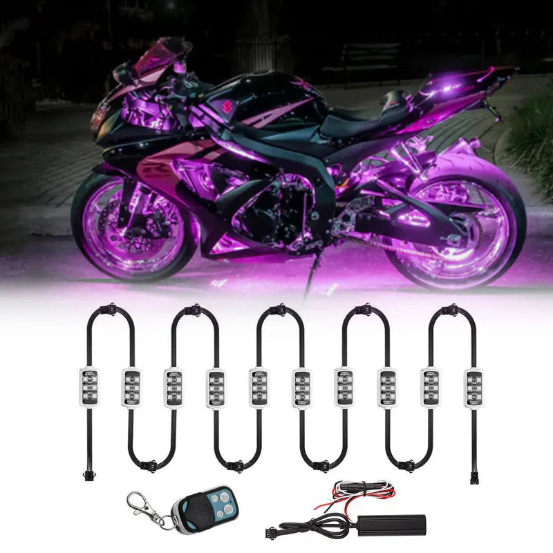 

Hot 36 LED Smart Brake Lights Motorcycle Car Atmosphere Light With Wireless Remote Control Decorative Strip Lamp Kit Accessories