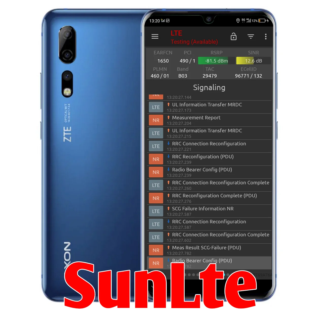 5G NR NSG тестовый инструмент zte AXON 10 Pro 5G устройство Поддержка NSA N41 и N78 диапазон, поддержка внешней антенны